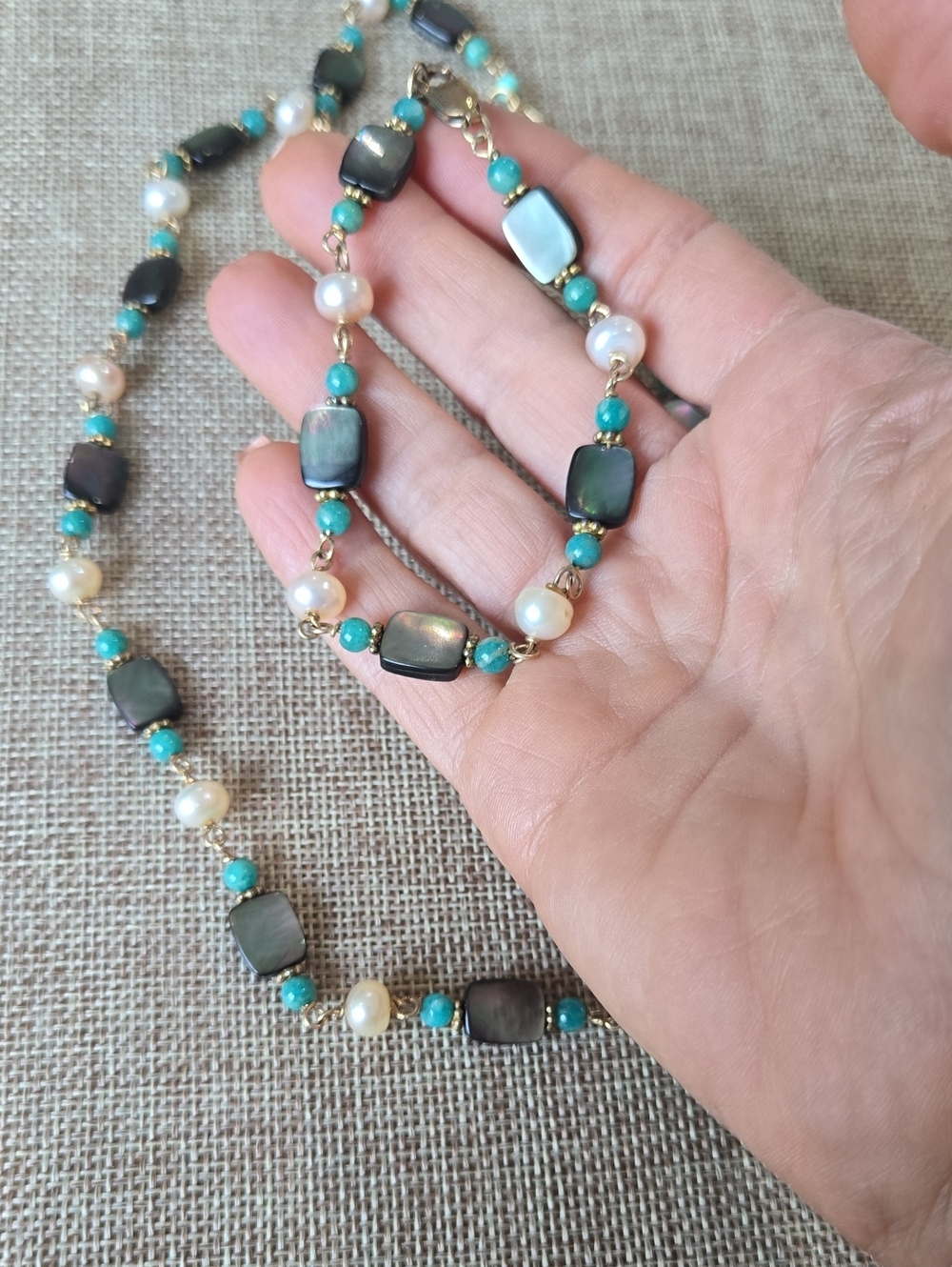 Vintage 14kt GF Pearl, Mother Of Pearl Set